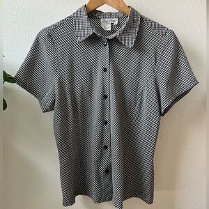 Vintage Gingham Short Sleeve Button Down Shirt